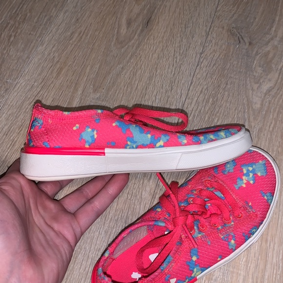 Under Armour neon pink turquoise floral girls 11 athletic shoes - Picture 4 of 7